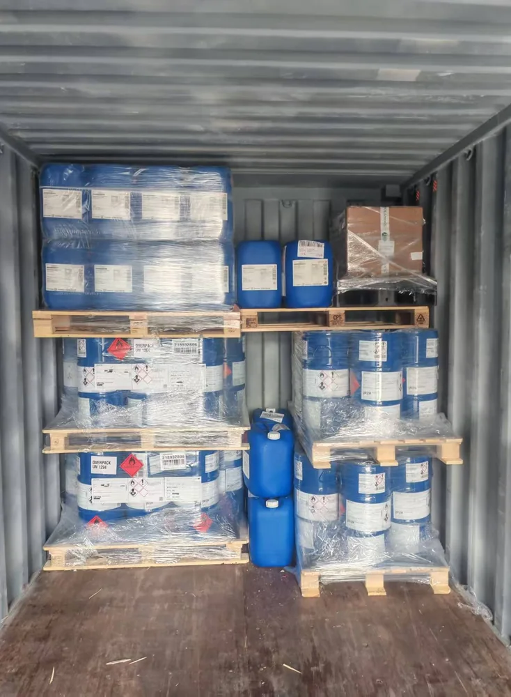 Dangerous goods drums in container