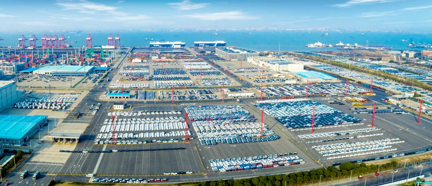 Port and container logistics background