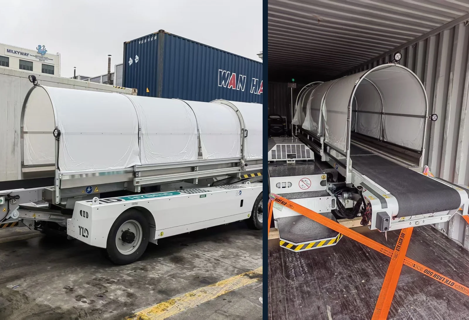Special cargo loading and securing collage